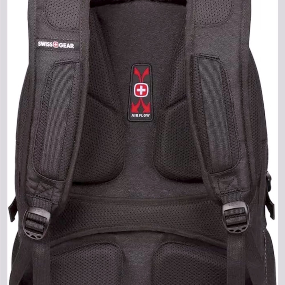 SwissGear Black Laptop Backpack with Red Accents - Picture 5 of 12